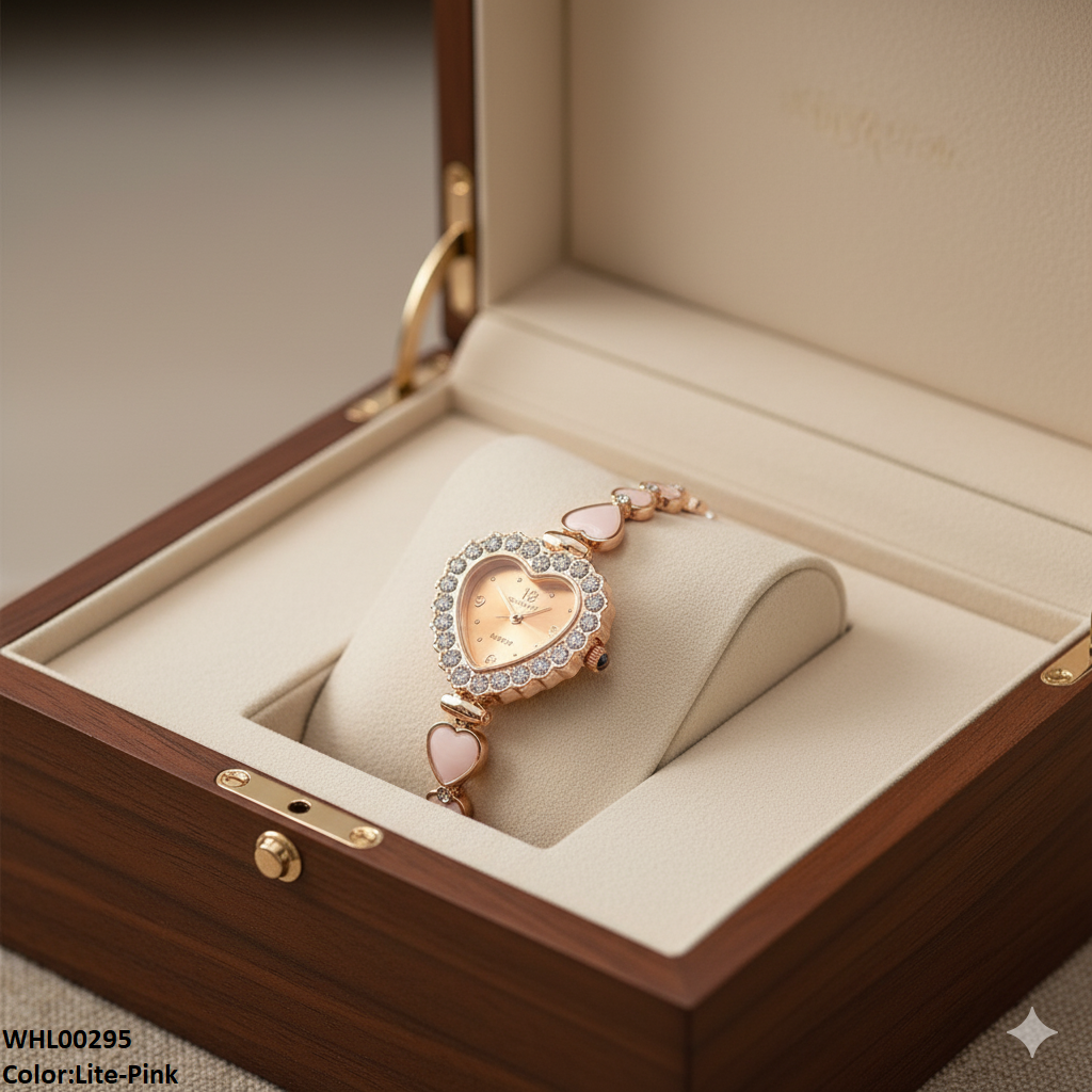 WHL00295 ZWA Heart Round Stone Watch Adjustable - WHL