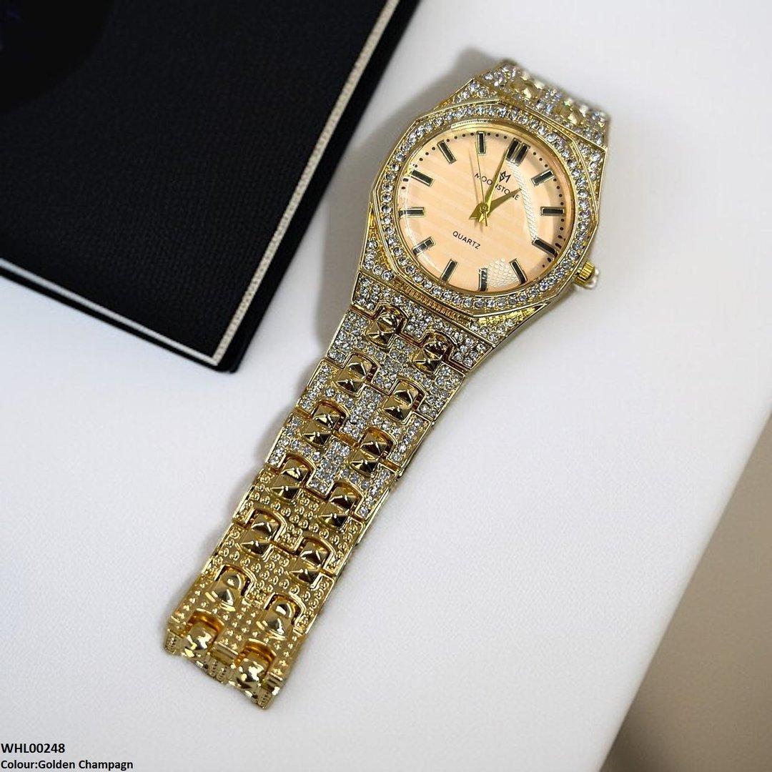 WHL00248 BWS Shine Dial Rocks Bezel Watch - WHL