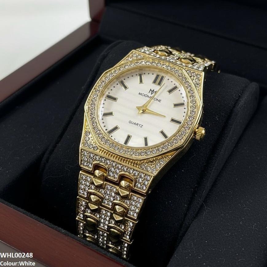 WHL00248 BWS Shine Dial Rocks Bezel Watch - WHL