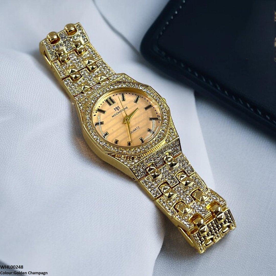 WHL00248 BWS Shine Dial Rocks Bezel Watch - WHL