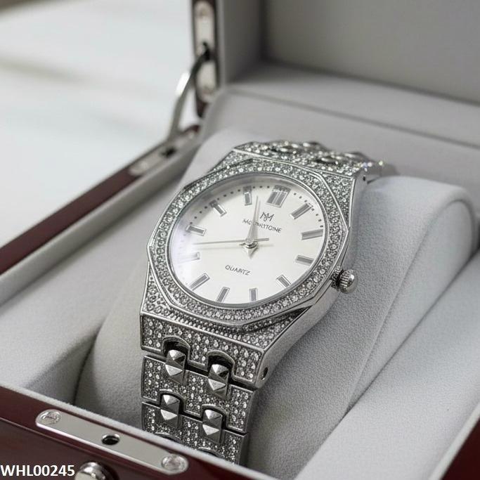 WHL00245 BWS Shine Dial Rocks Bezel Watch - WHL