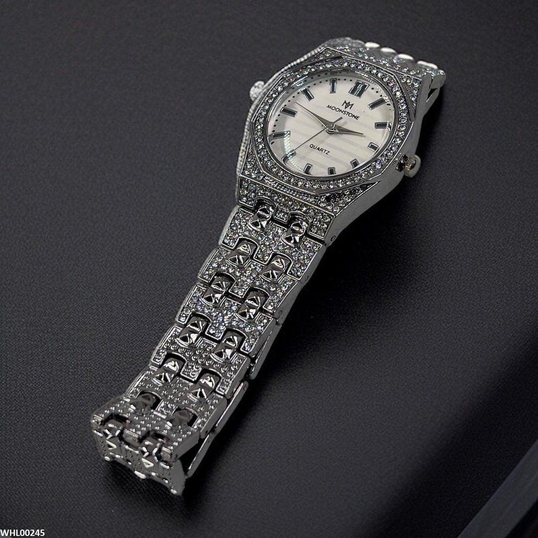 WHL00245 BWS Shine Dial Rocks Bezel Watch - WHL