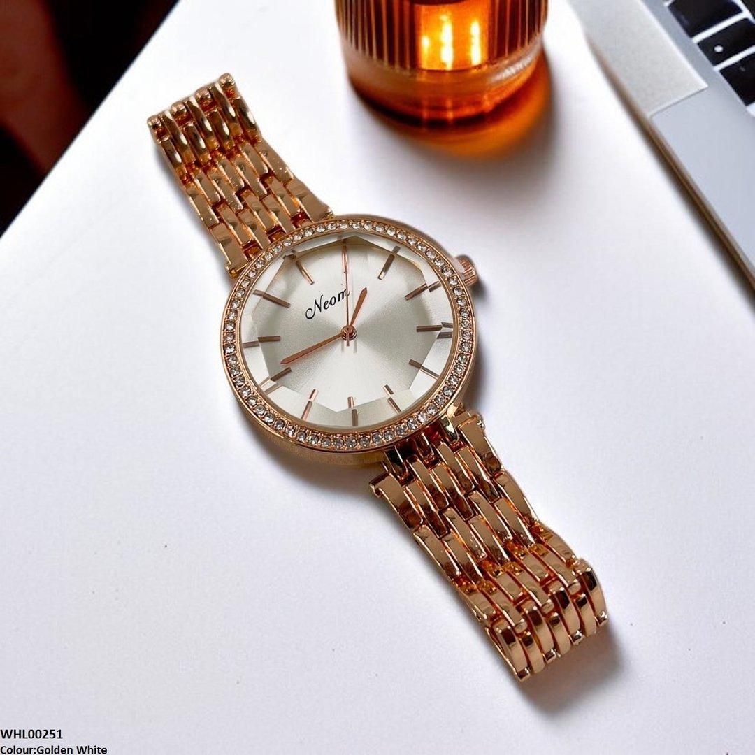 WHL00251 IWA Rhinestone Metal Link Wrist Watch - WHL