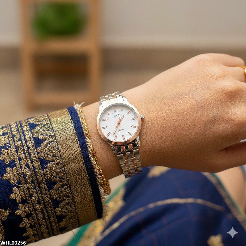WHL00256 IWA Gold-Tone Crystal Watch - WHL