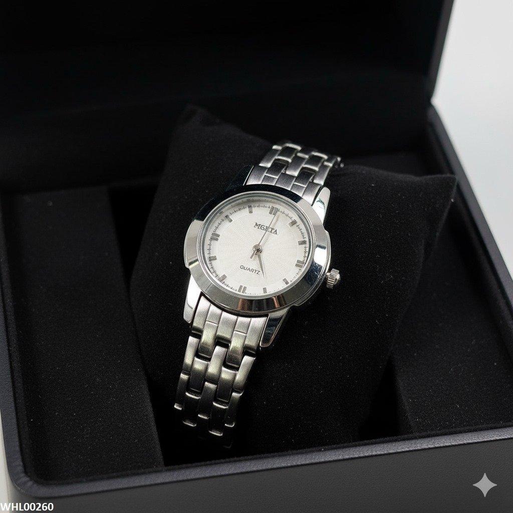 WHL00260 IWA Round Analog Metallic Silver Strap Watch - WHL