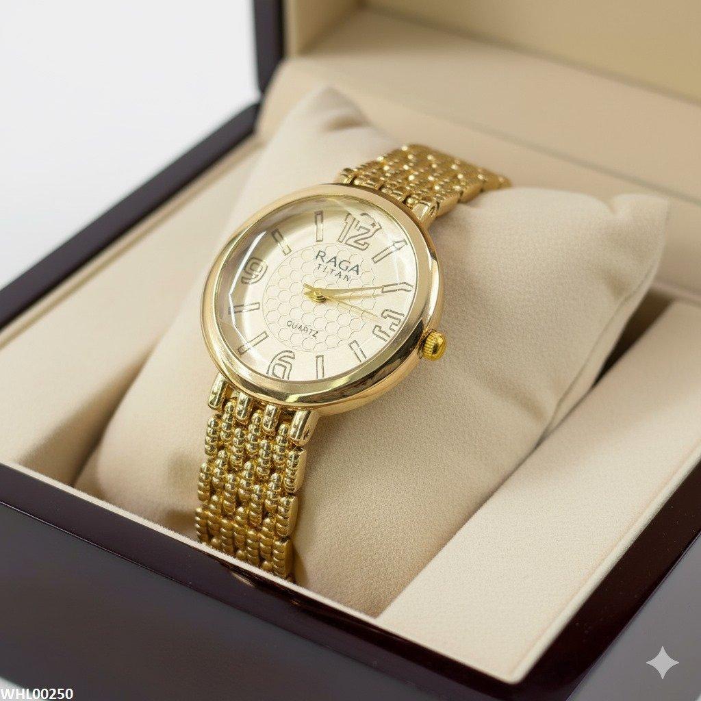 WHL00250 IWA Gold-Tone Textured Watch - WHL
