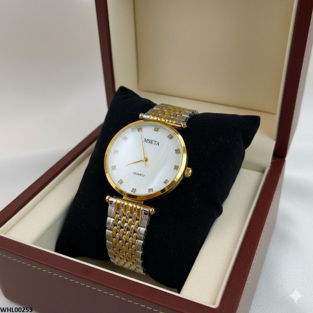 WHL00253 IWA Metal Band White Dial Crystal Watch - WHL