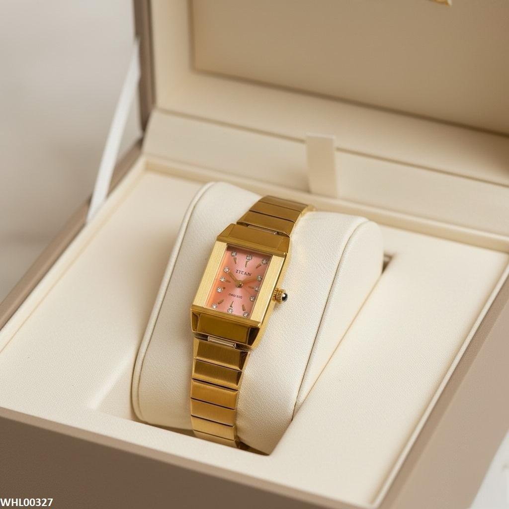 WHL00327 IWA Rectangle Pink Dial Watch - WHL