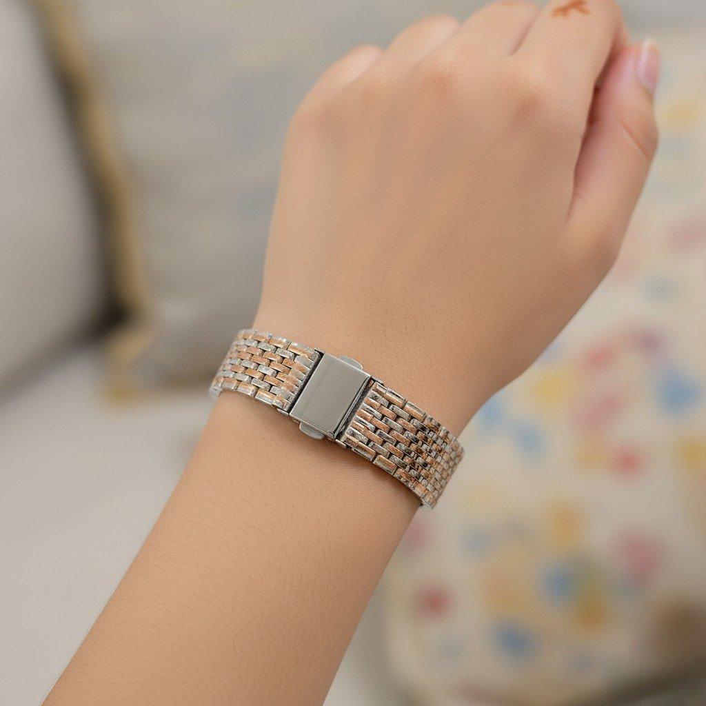 WHL00376 IWA Metal Band White Dial Crystal Women's Watch - WHL