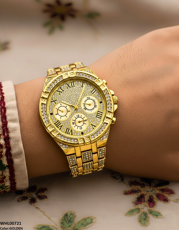 WHL00721 HWR Round Rhinestone Women's Watch - WHL