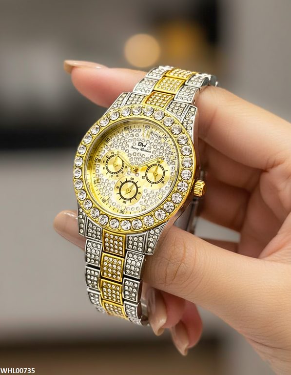 WHL00735 HWR Round Rhinestone Women's Watch - WHL