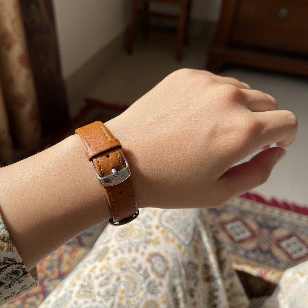 WHL00309 ZWA Round Shine Dial Leather Strap Watch - WHL