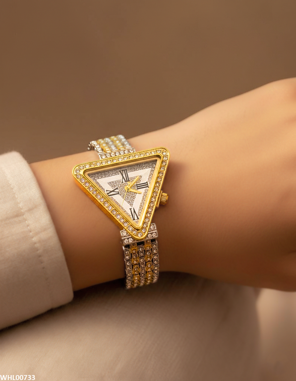 WHL00733 HWR Triangle Rhinestone Women's Watch - WHL