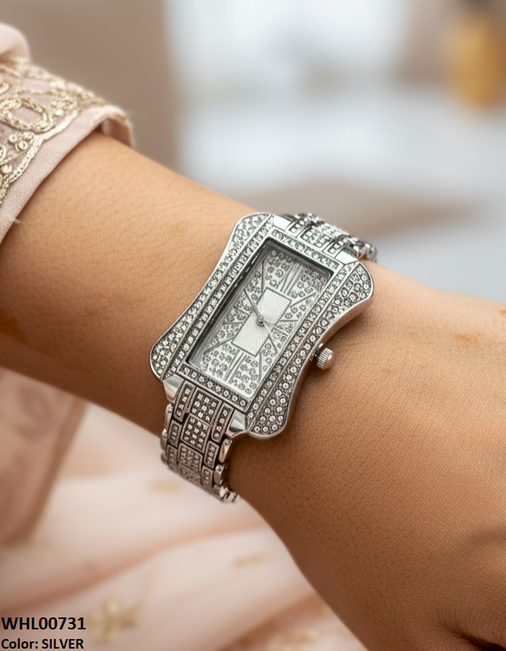 WHL00731 HWR Rectangle Rhinestone Women's Watch - WHL