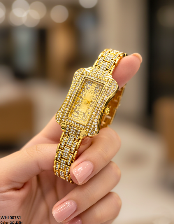 WHL00731 HWR Rectangle Rhinestone Women's Watch - WHL