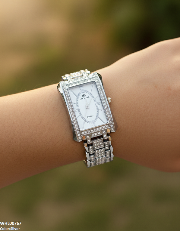 WHL00767 ZWA Rectangle Stone Bezel Women's Watch - WHL