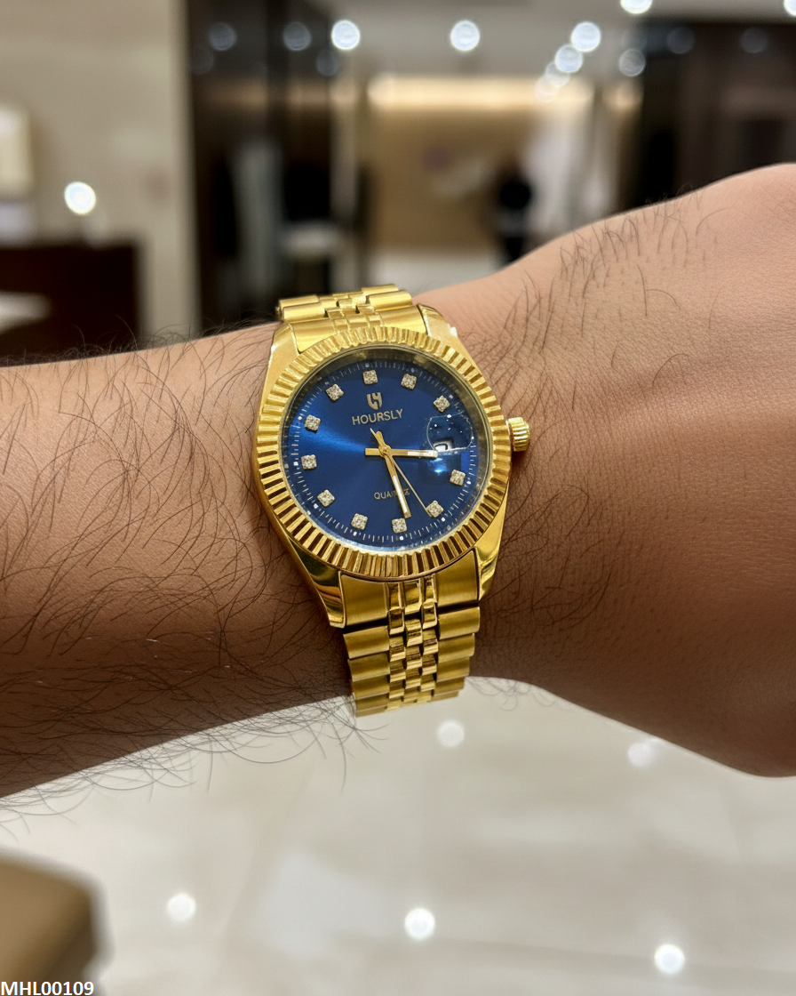 MHL00109 HWR Round Blue Dial Men's Watch - MHL