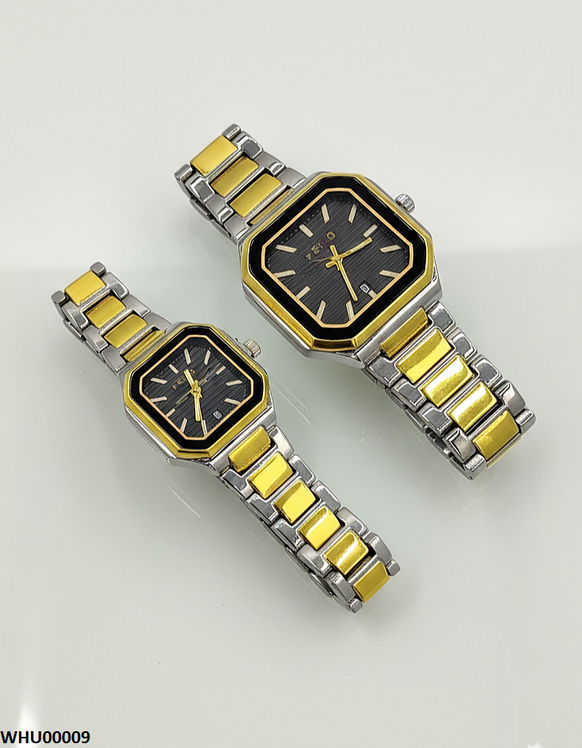 WHU00009 HWR Square Dial Couple Watch - WHU