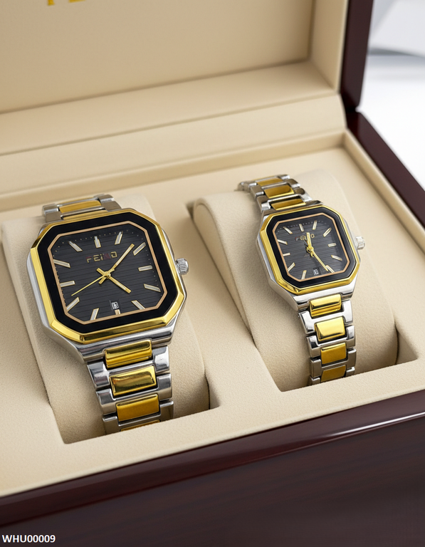 WHU00009 HWR Square Dial Couple Watch - WHU