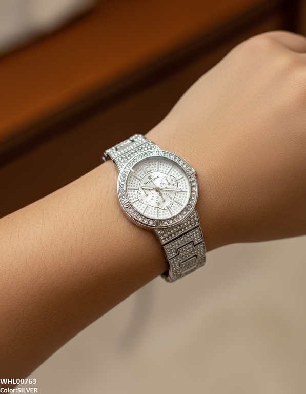 WHL00763 ZWA Round Rhinestone Women's Watch - WHL