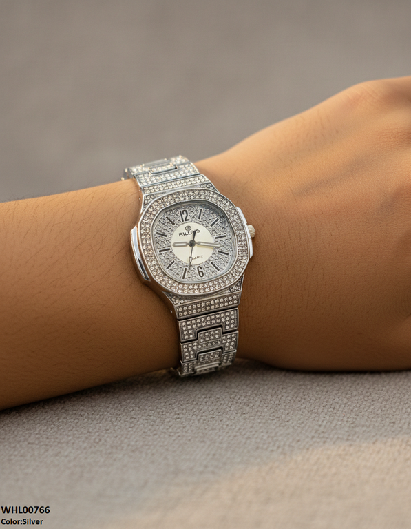 WHL00766 ZWA Rhinestone Round Dial Women's Watch - WHL
