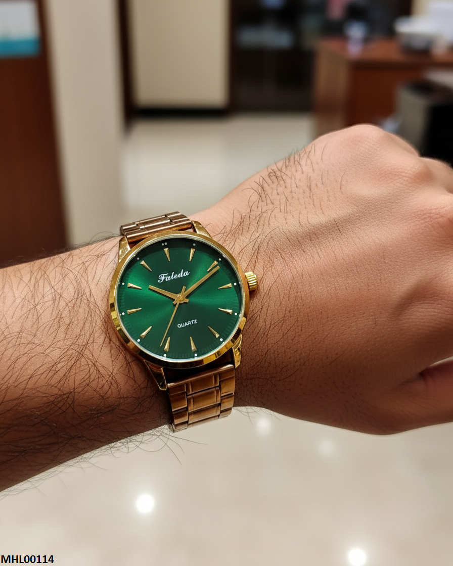 MHL00114 HWR Round Green Dial Men's Watch - MHL