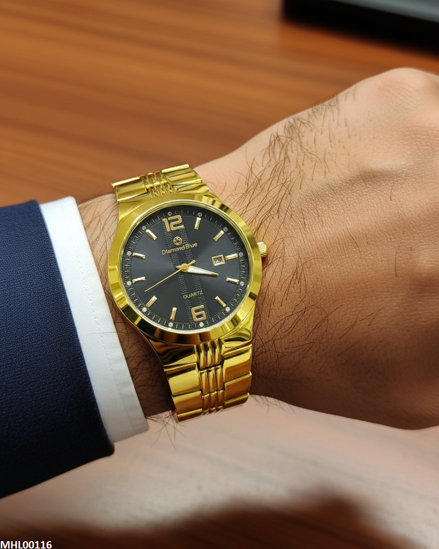 MHL00116 HWR Round Stone Texture Dial Men's Watch - MHL