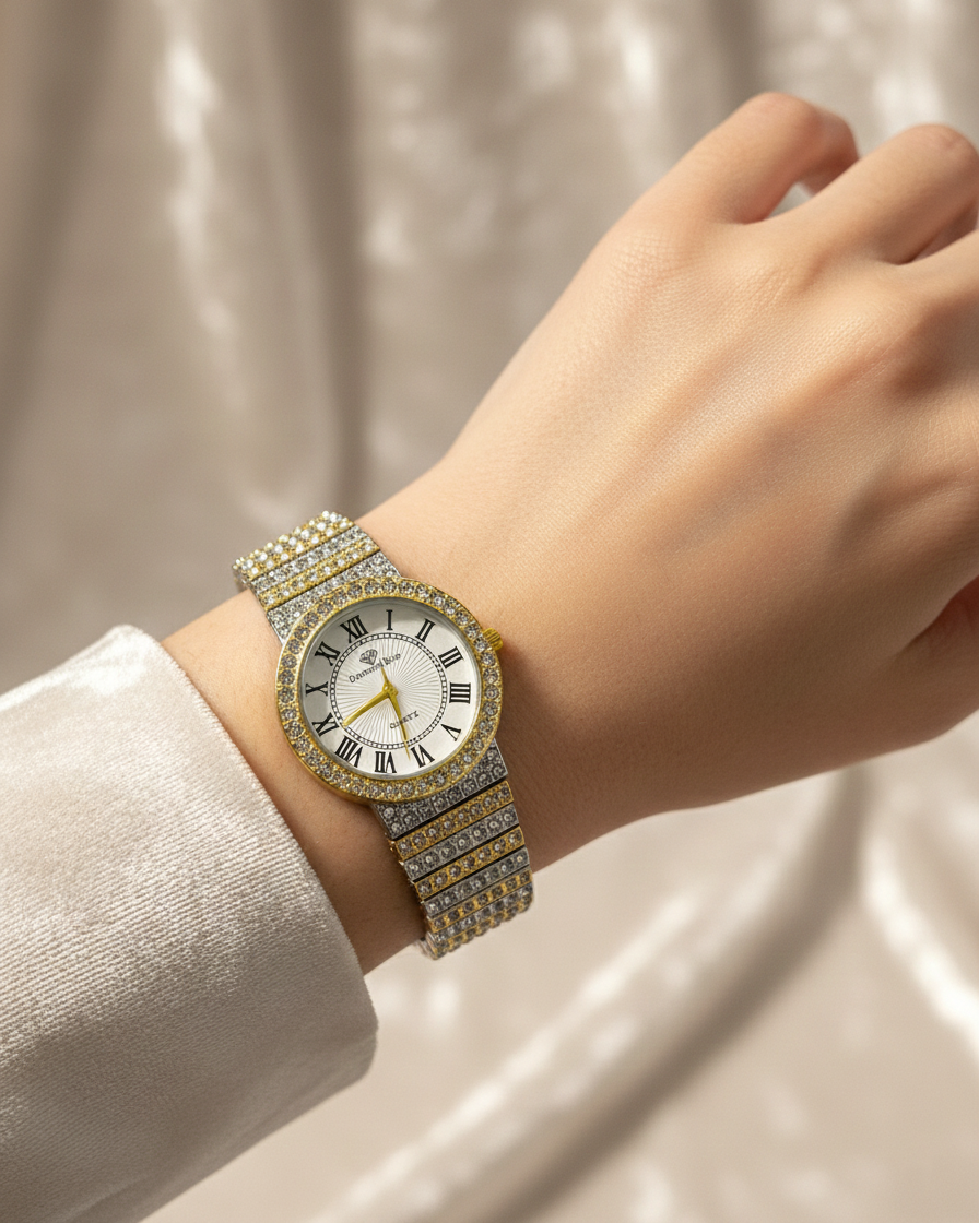WHL00578 HWR Round Diamond Dial Women's Watch - WHL