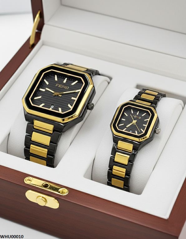 WHU00010 HWR Square Dial Couple Watch - WHU