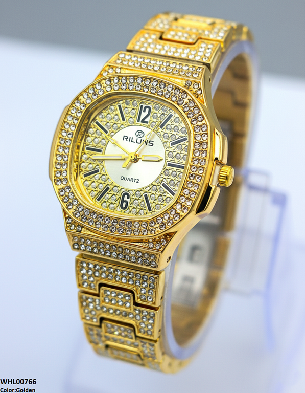 WHL00766 ZWA Rhinestone Round Dial Women's Watch - WHL