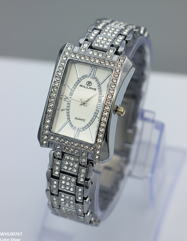 WHL00767 ZWA Rectangle Stone Bezel Women's Watch - WHL