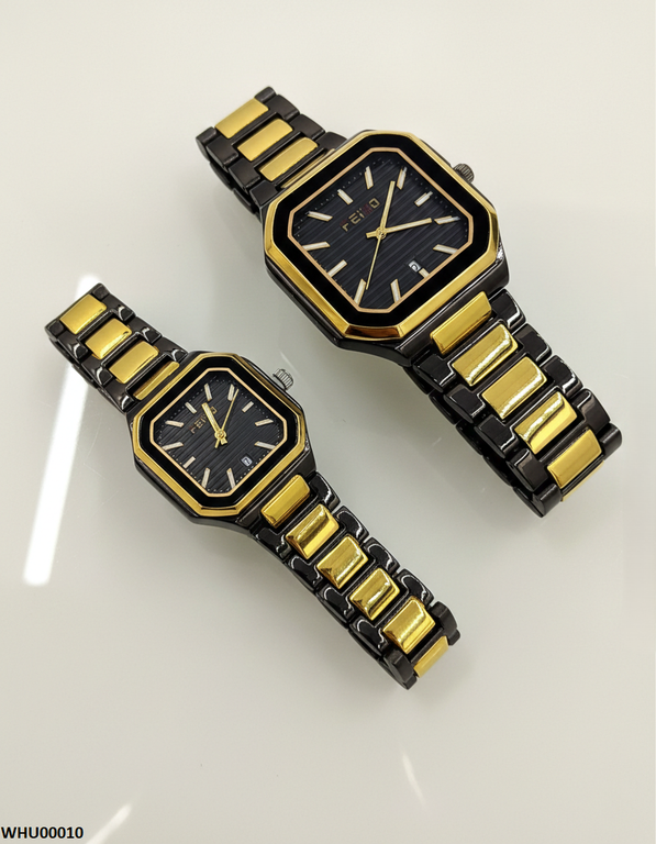 WHU00010 HWR Square Dial Couple Watch - WHU