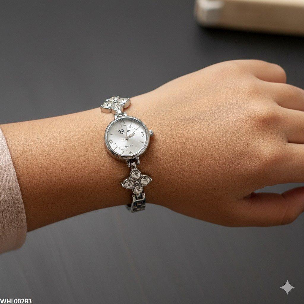 WHL00283 ZWA Round Flower Chain Watch - WHL