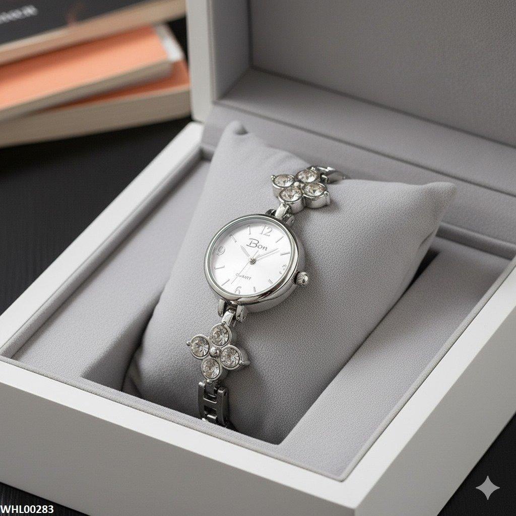 WHL00283 ZWA Round Flower Chain Watch - WHL