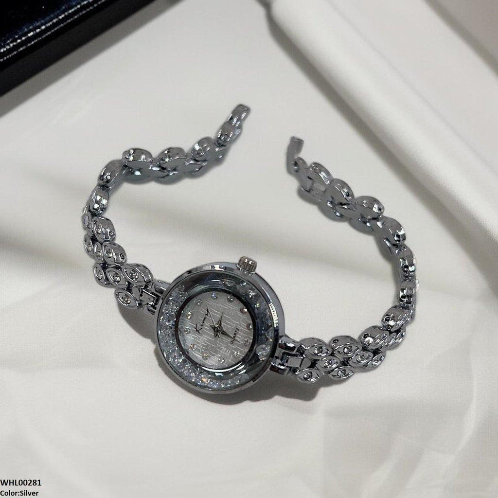 WHL00281 ZWA Round Rhinestone Bezel Dial Watch - WHL