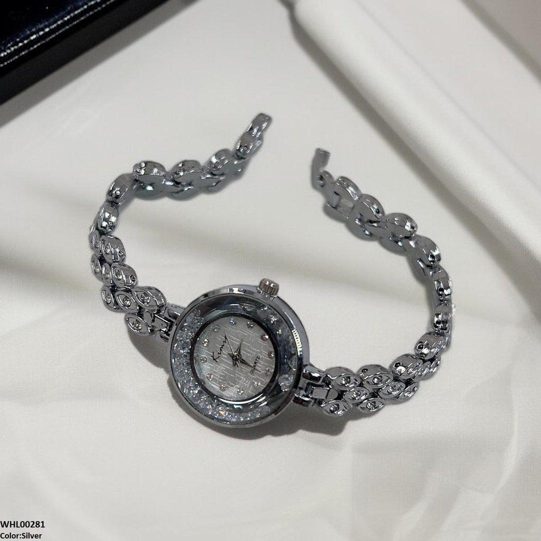 WHL00281 ZWA Round Rhinestone Bezel Dial Watch - WHL