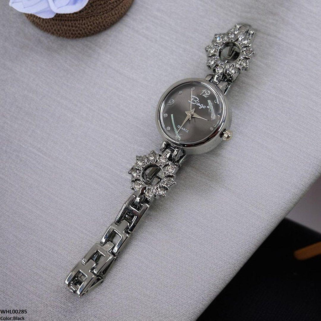 WHL00285 ZWA Round Silver Rhinestone Watch - WHL