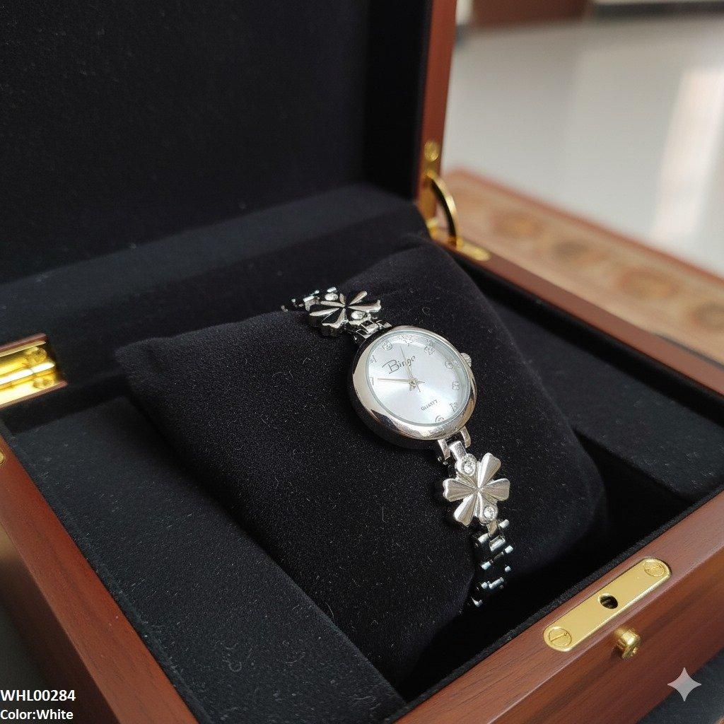 WHL00284 ZWA Round Flower Link Chain Watch - WHL