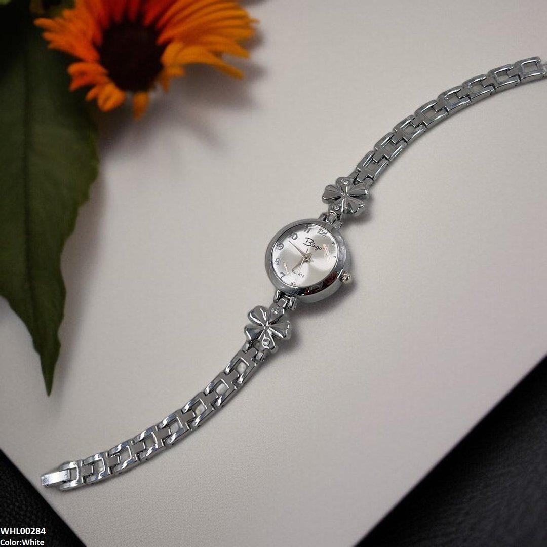 WHL00284 ZWA Round Flower Link Chain Watch - WHL