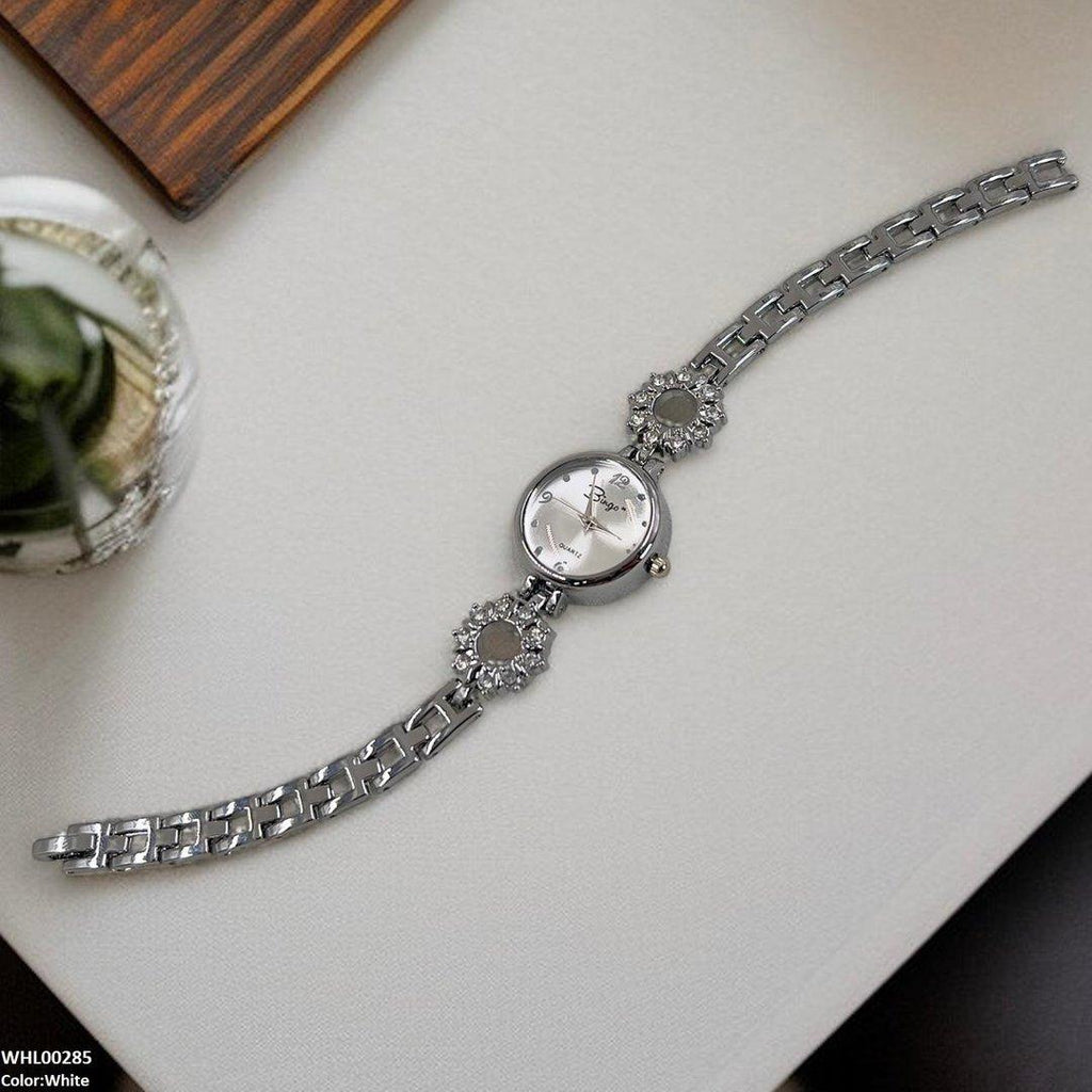 WHL00285 ZWA Round Silver Rhinestone Watch - WHL