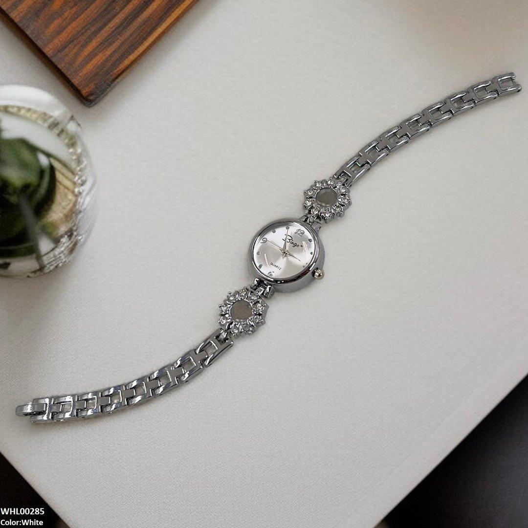 WHL00285 ZWA Round Silver Rhinestone Watch - WHL
