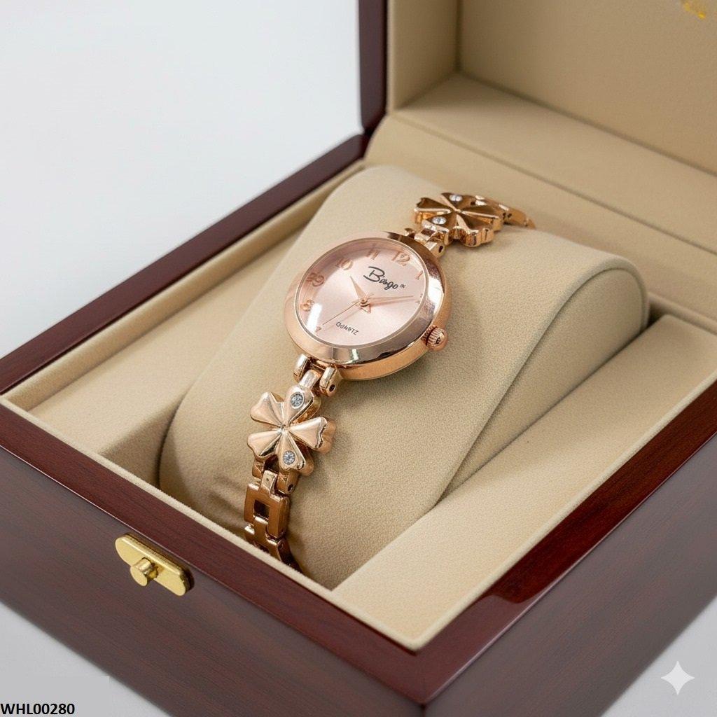 WHL00280 ZWA Round Flower Chain Link Watch - WHL