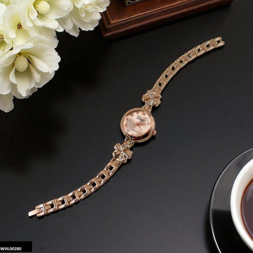WHL00280 ZWA Round Flower Chain Link Watch - WHL