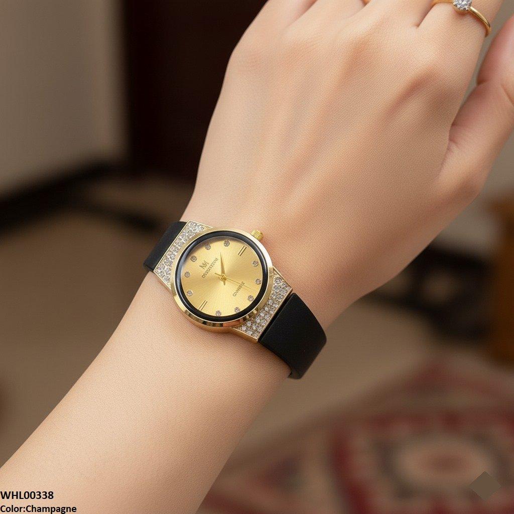 WHL00338 BWS Round Stone Dial Women's Watch - WHL