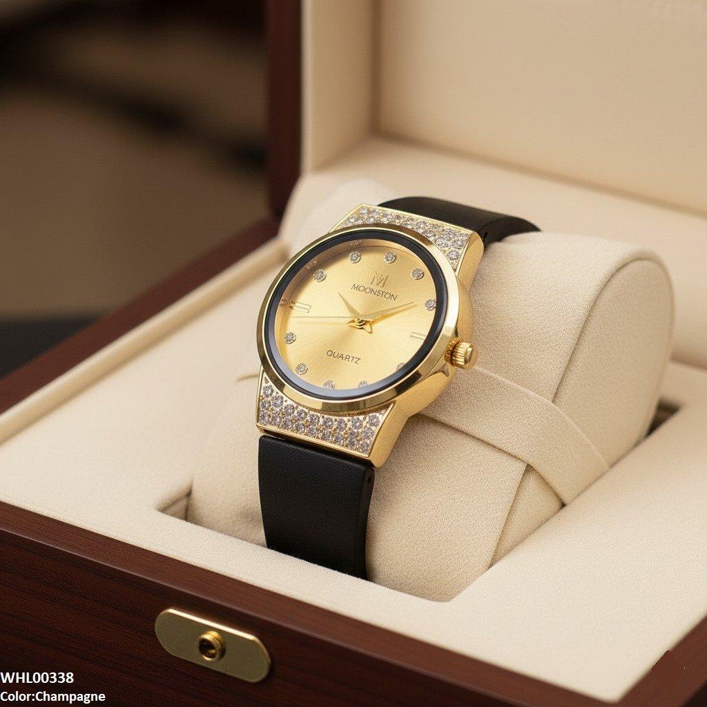 WHL00338 BWS Round Stone Dial Watch - WHL