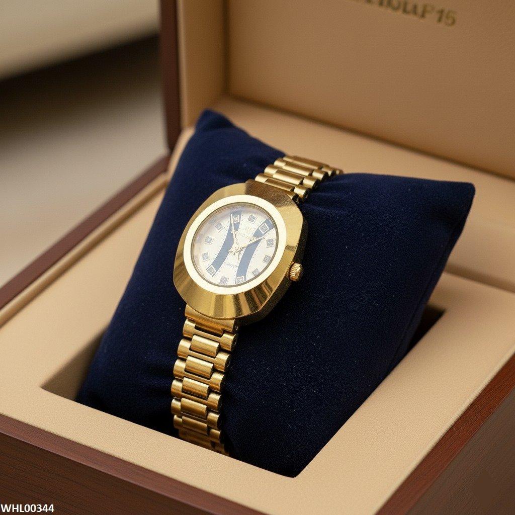 WHL00344 BWS Round Rhinestone Dial Watch - WHL