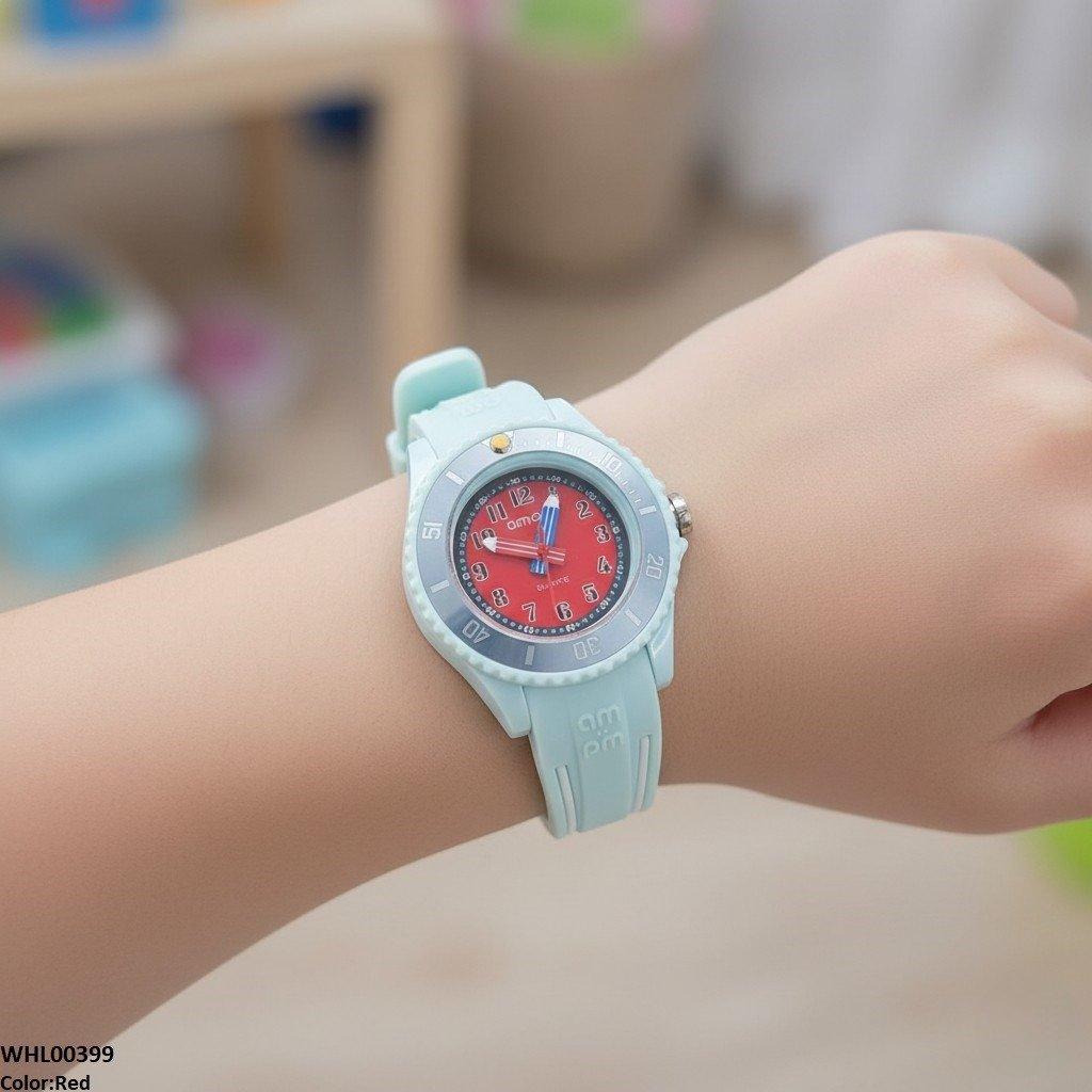 WHL00399 IWA Round Stone Dial Rubber Strap Watch  - WHL