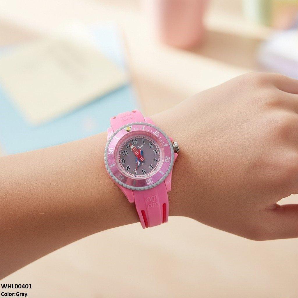 WHL00401 IWA Round Red Dial Stone Rubber Strap Watch  - WHL