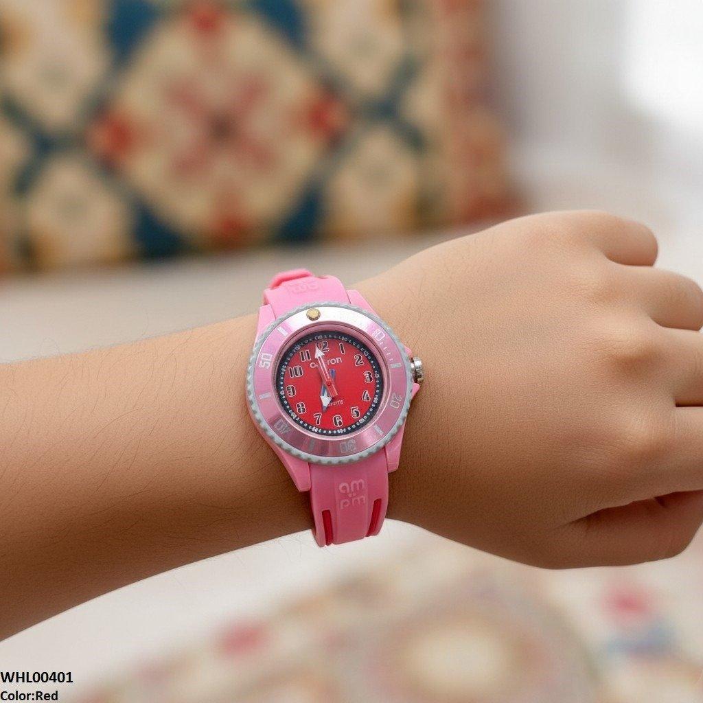 WHL00401 IWA Round Red Dial Stone Watch  - WHL
