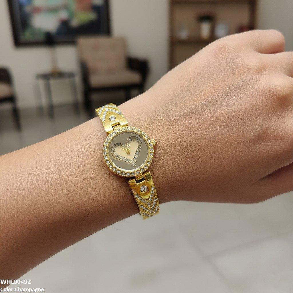 WHL00492 IWA Round Heart Dial Bracelet Women's Watch - WHL